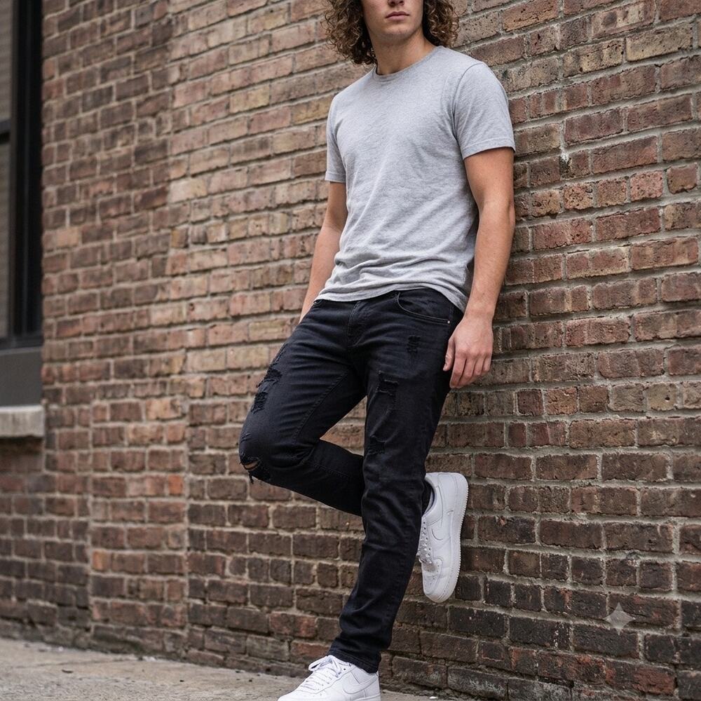 Diesel JoggJeans Distressed Knit Sweatpants Jeans Men's 34 Black Pink Lining